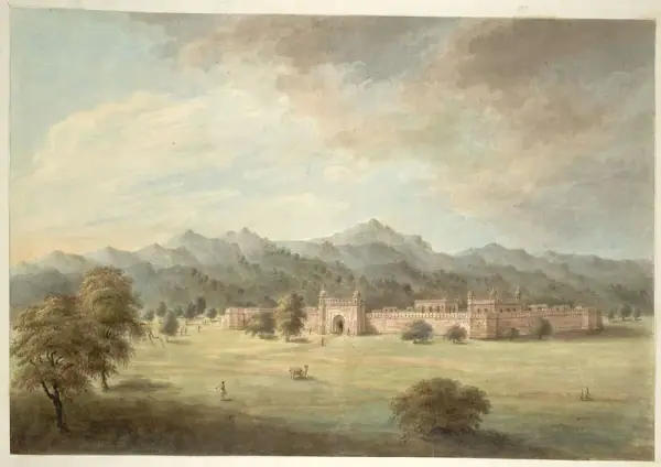 Pathargarh Fort (Najibabad Fort), 1814-15 watercolour, Bijnor