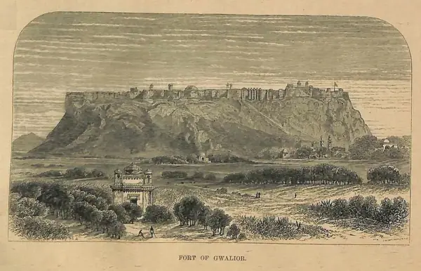 Gwalior Fort historic plate, 1865, Gwalior