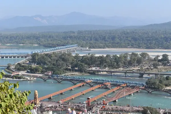 Mansa Devi temple aerial, Mansa Devi, Haridwar