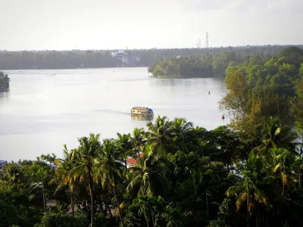 Kollam Backwaters aerial, Kollam