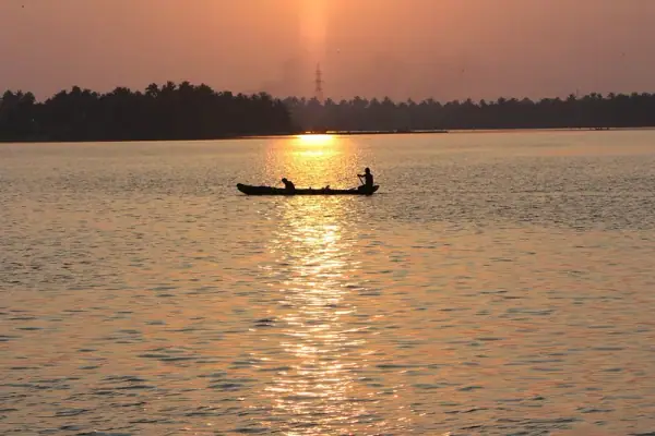 Kollam Backwaters sunset, Kollam